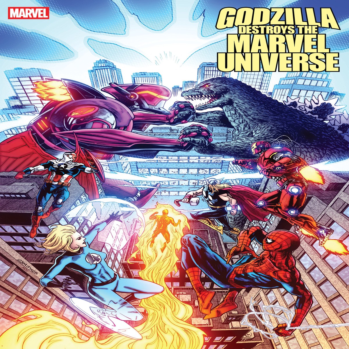 Godzilla Destroys The Marvel Universe #5 Cory Smith Variant