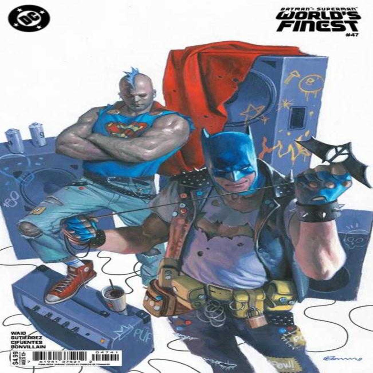 Batman Superman Worlds Finest #47 Cover E Fabrizio De Tommaso Punk Rock Card Stock Variant