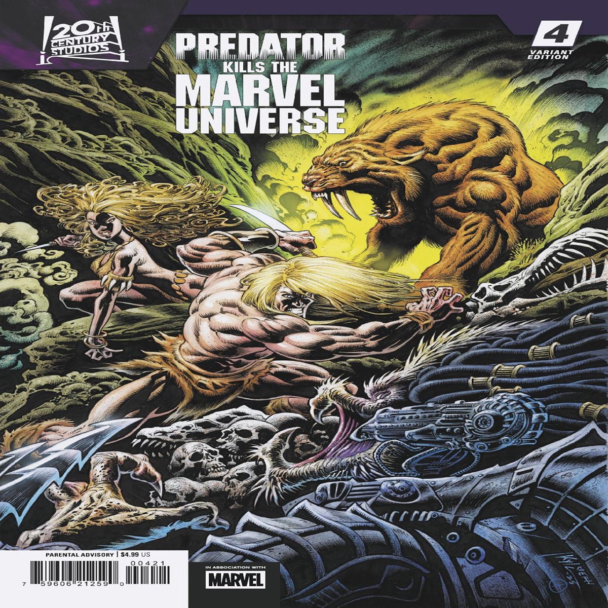 Predator Kills The Marvel Universe #4 Kyle Hotz Hunting The Hunters Variant