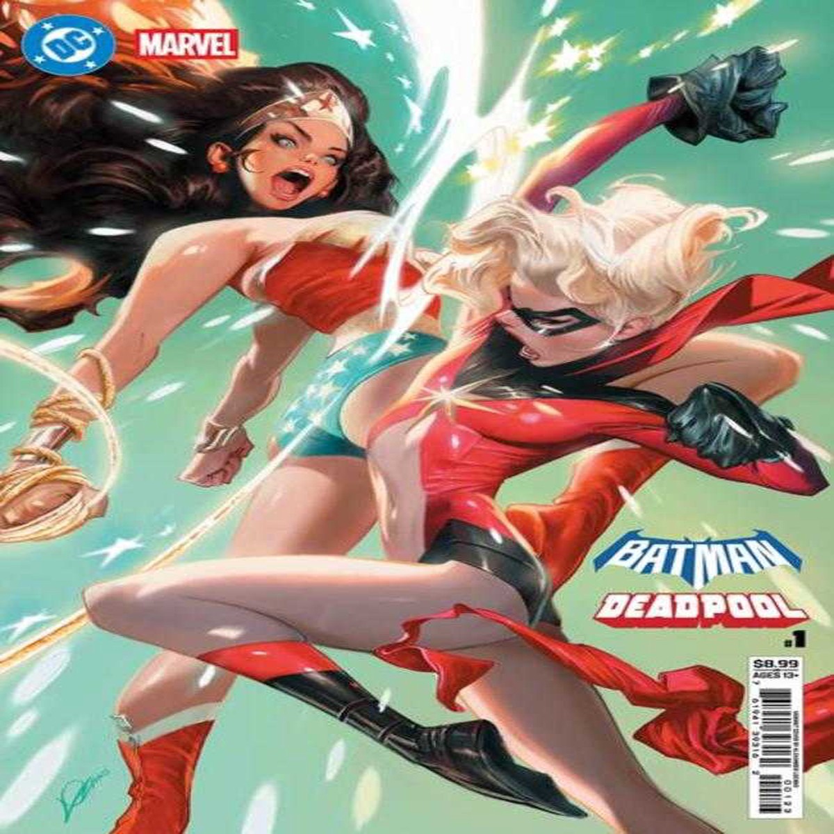 DC Marvel Batman Deadpool #1 (One Shot) Cover L Alexander Lozano Wonder Woman Ms Marvel Card Stock Variant