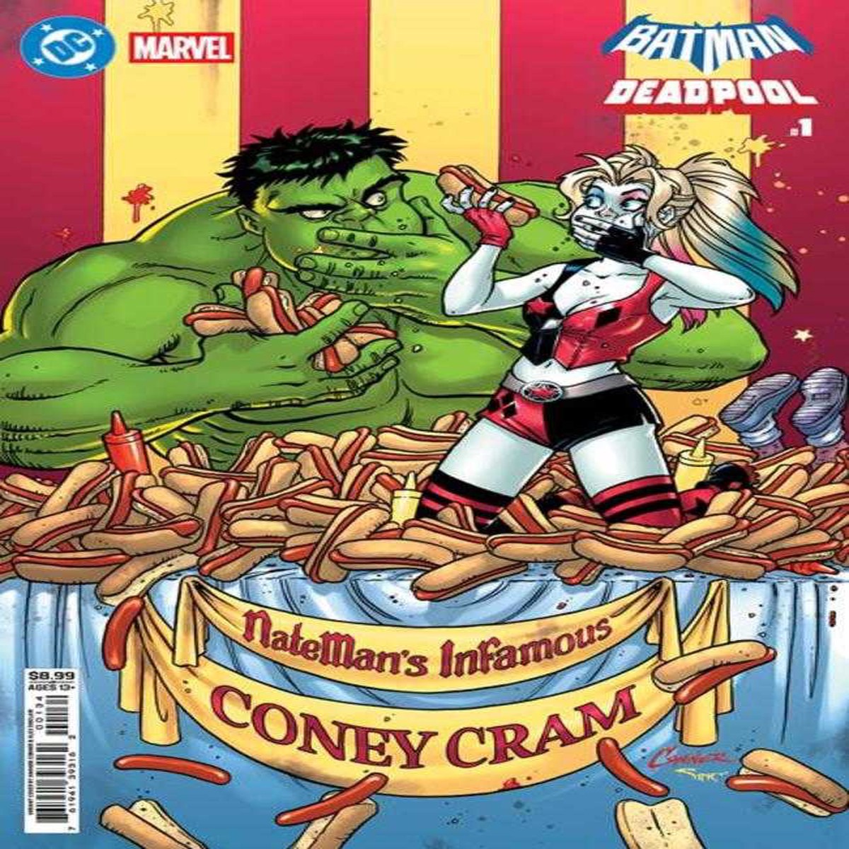 DC Marvel Batman Deadpool #1 (One Shot) Cover F Amanda Conner Harley Quinn Hulk Card Stock Variant