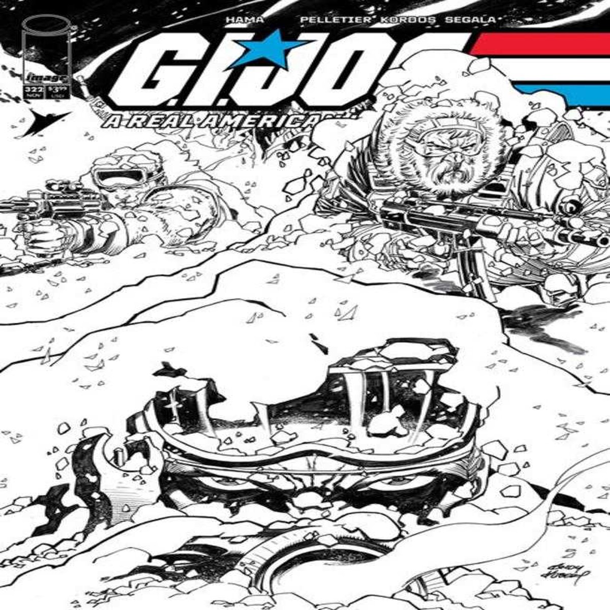 G.I. Joe A Real American Hero #322 Cover B Andy Kubert Black & White Variant