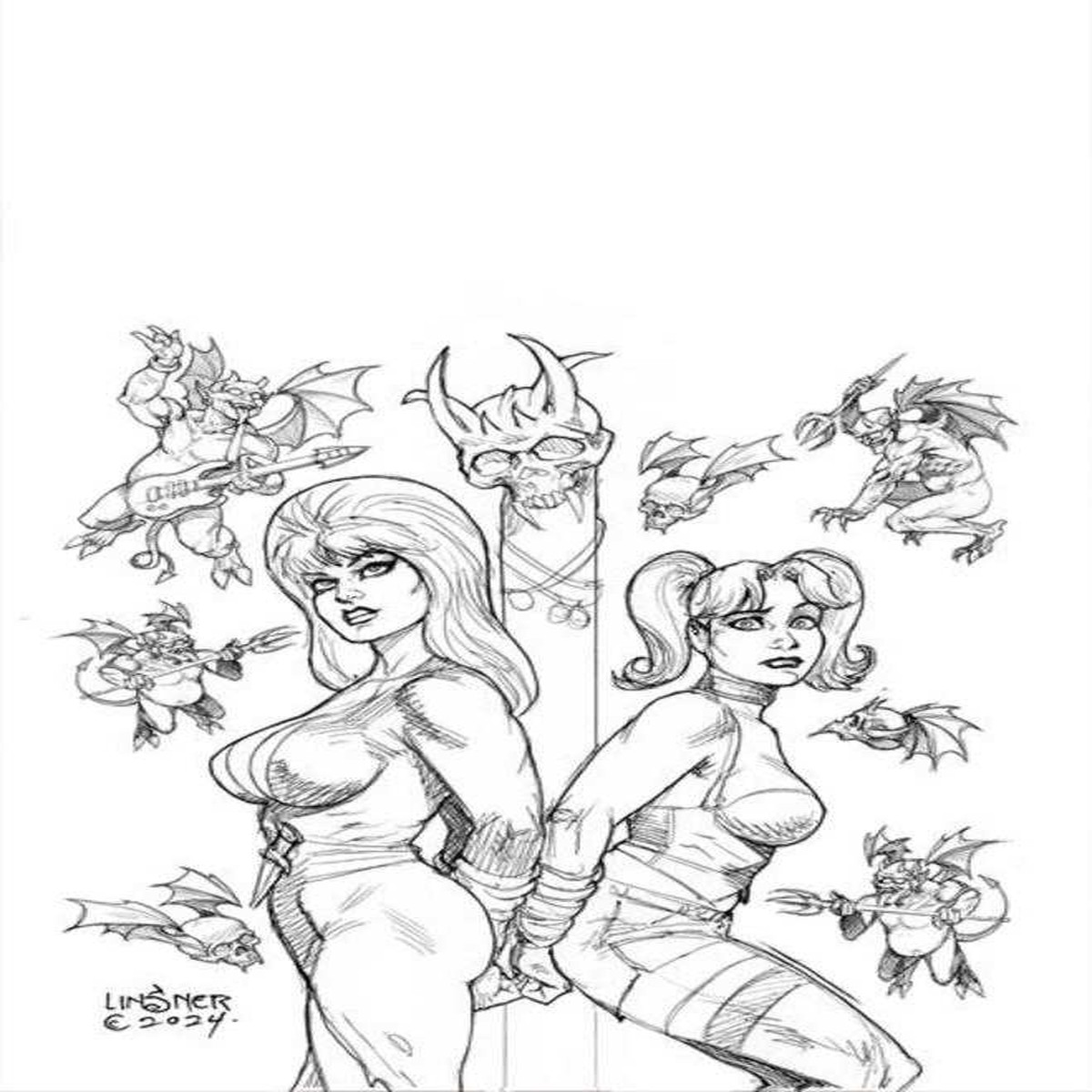 Harley Quinn X Elvira #2 Cover U Joseph Michael Linsner 1:10