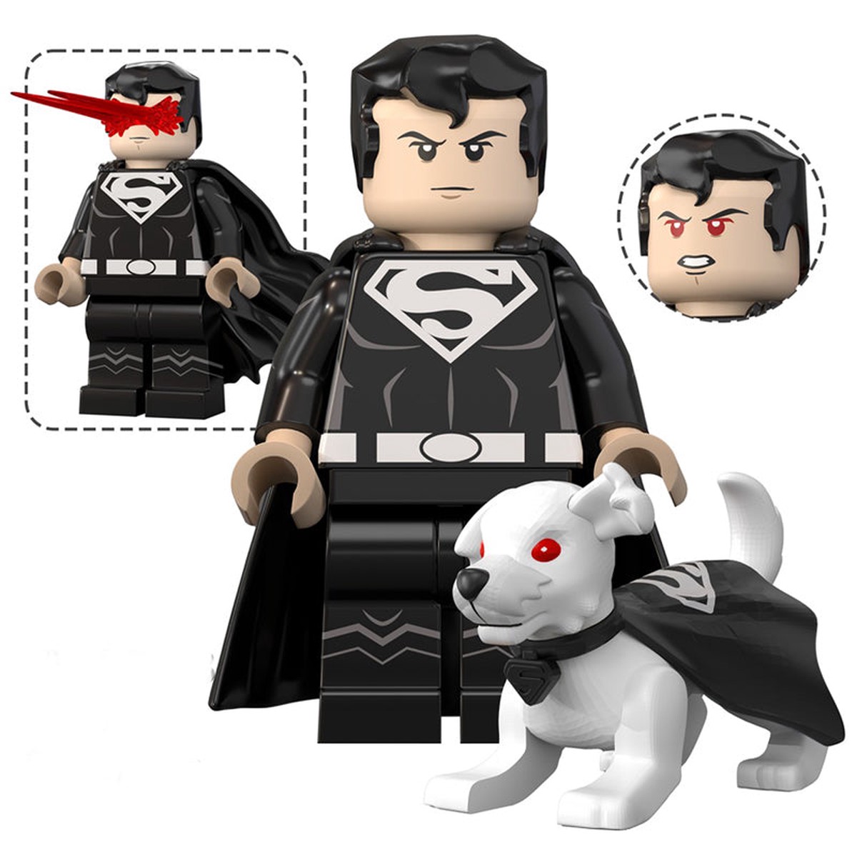 Superman & Krypto Black Suit Animated Series Minifigure Set