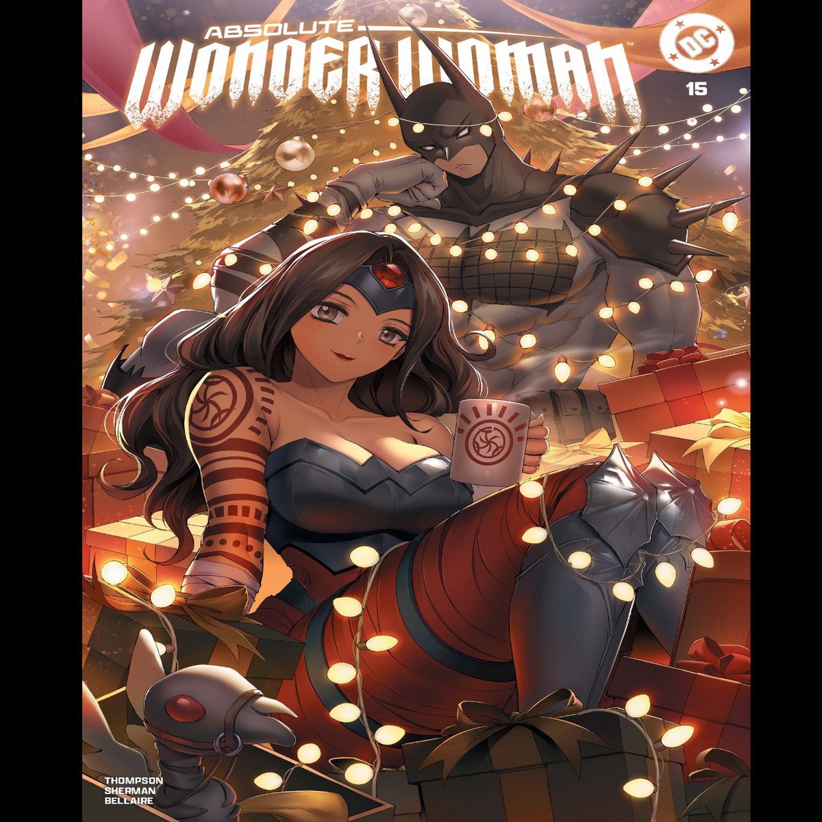 ABSOLUTE WONDER WOMAN #15 TRADE SPOT FOIL, RACHTA LIN CHRISTMAS VARIANT