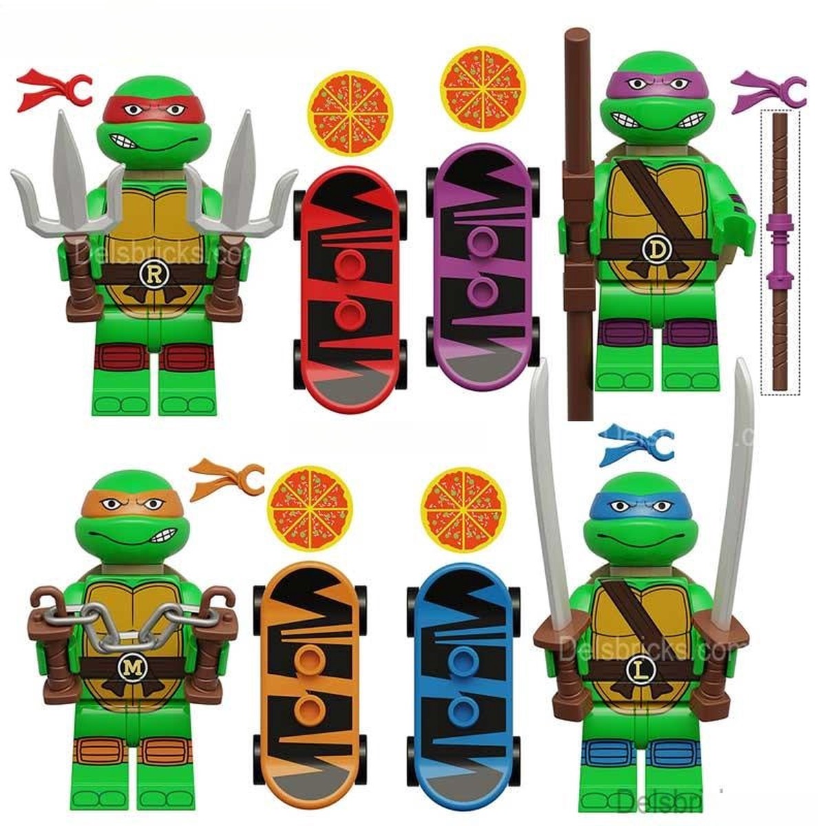 TMNT Mutant Mayhem Minifigure Set 4-Piece