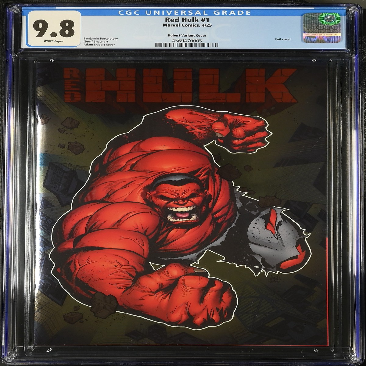RED HULK #1 COVER B ADAM KUBERT FOIL VARIANT CGC 9.8 MARVEL 2025