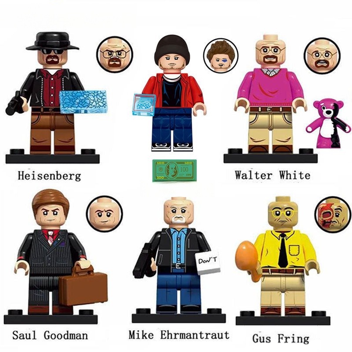 Breaking Bad Set of 6 Best New Minifigure Building Toys