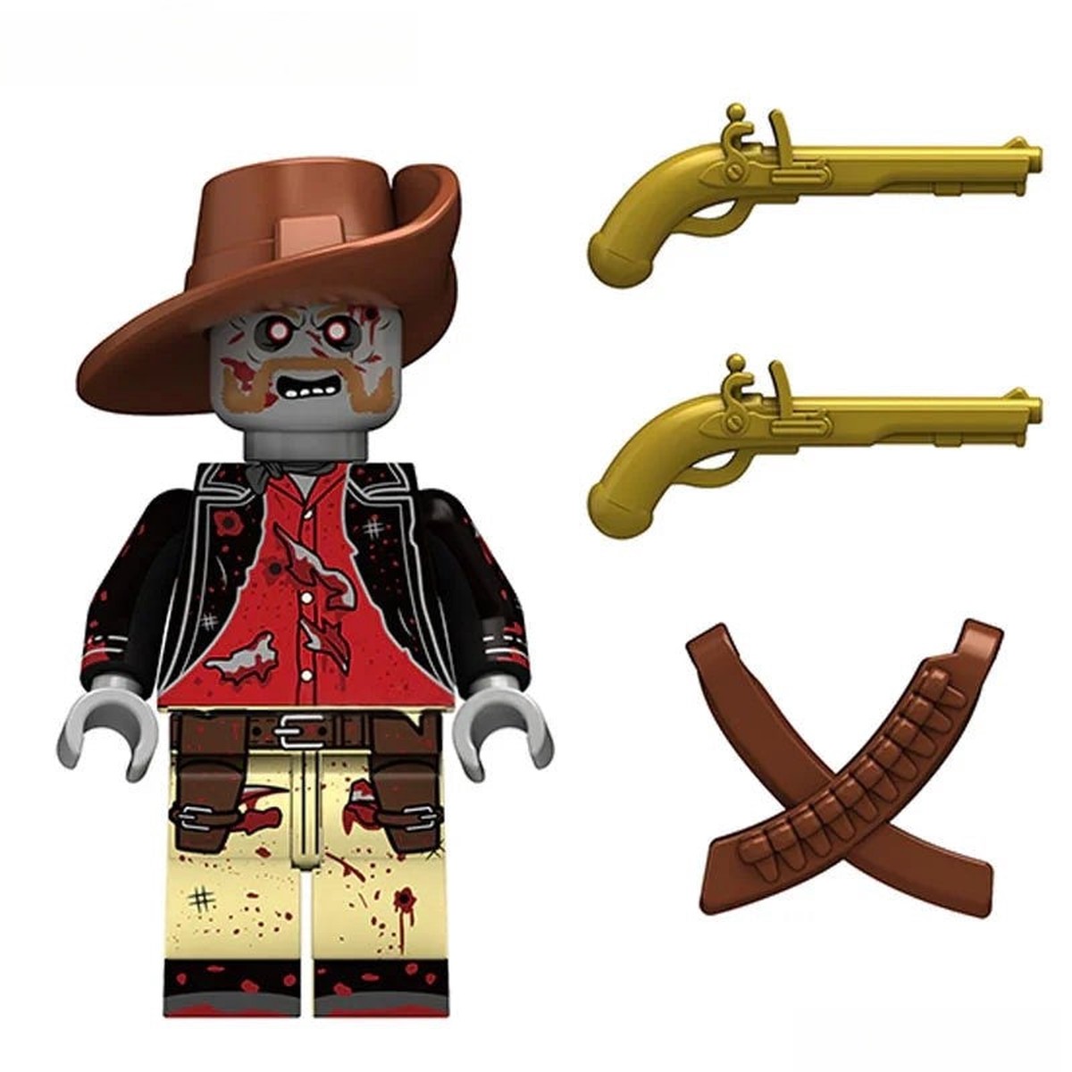 Cowboy Zombie Gun slinger Minifigure Toy