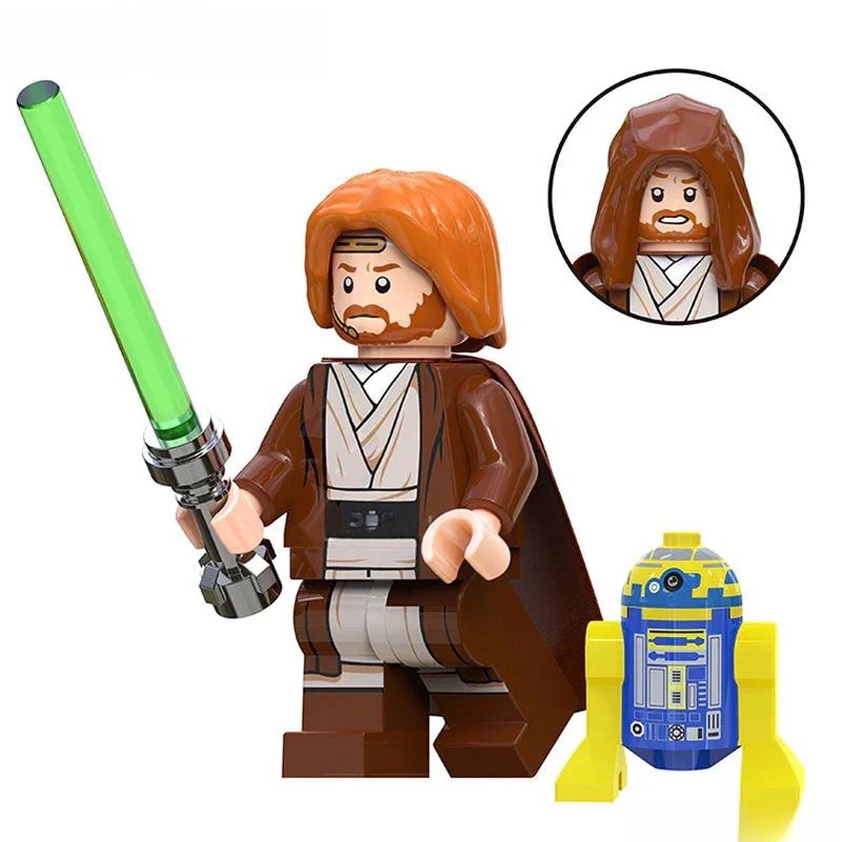 Obi Wan Kenobi with long hair Lego Star Wars Minifigures custom Toys 2