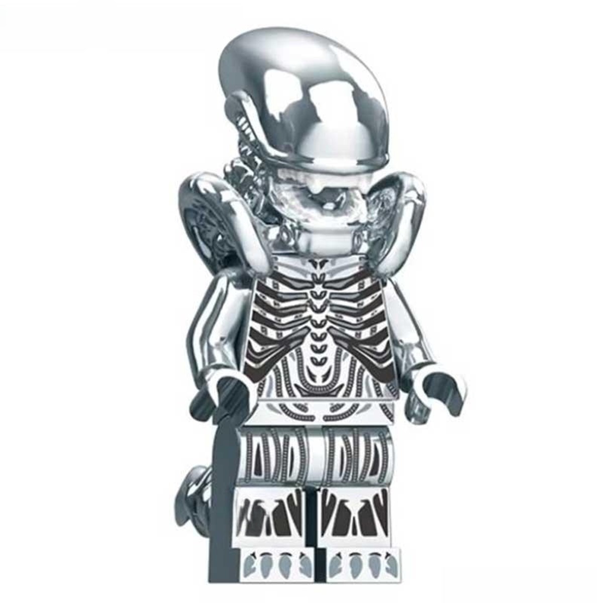 Alien Xenomorph Metallic Silver Minifigure