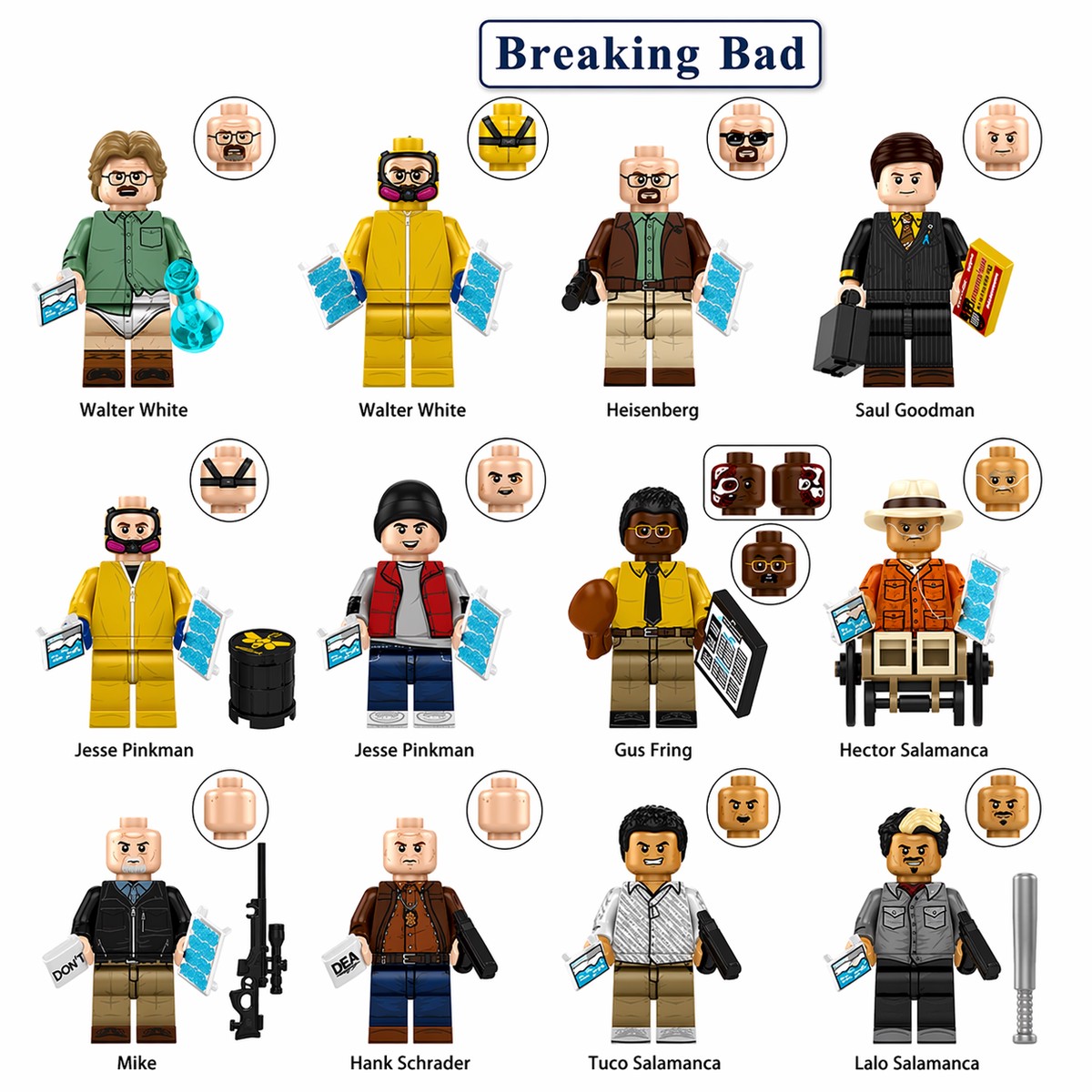 Breaking Bad Set of 12 Best New Minifigure Building Toys