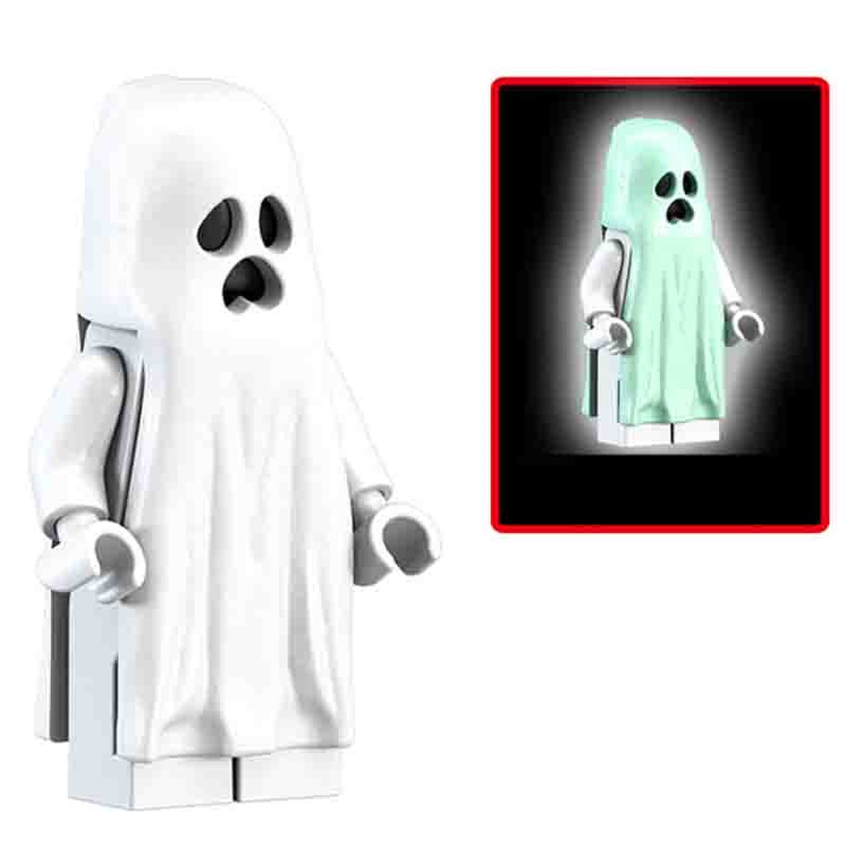Glow in the Dark Sad Ghost Minifigure Custom Horror Toys