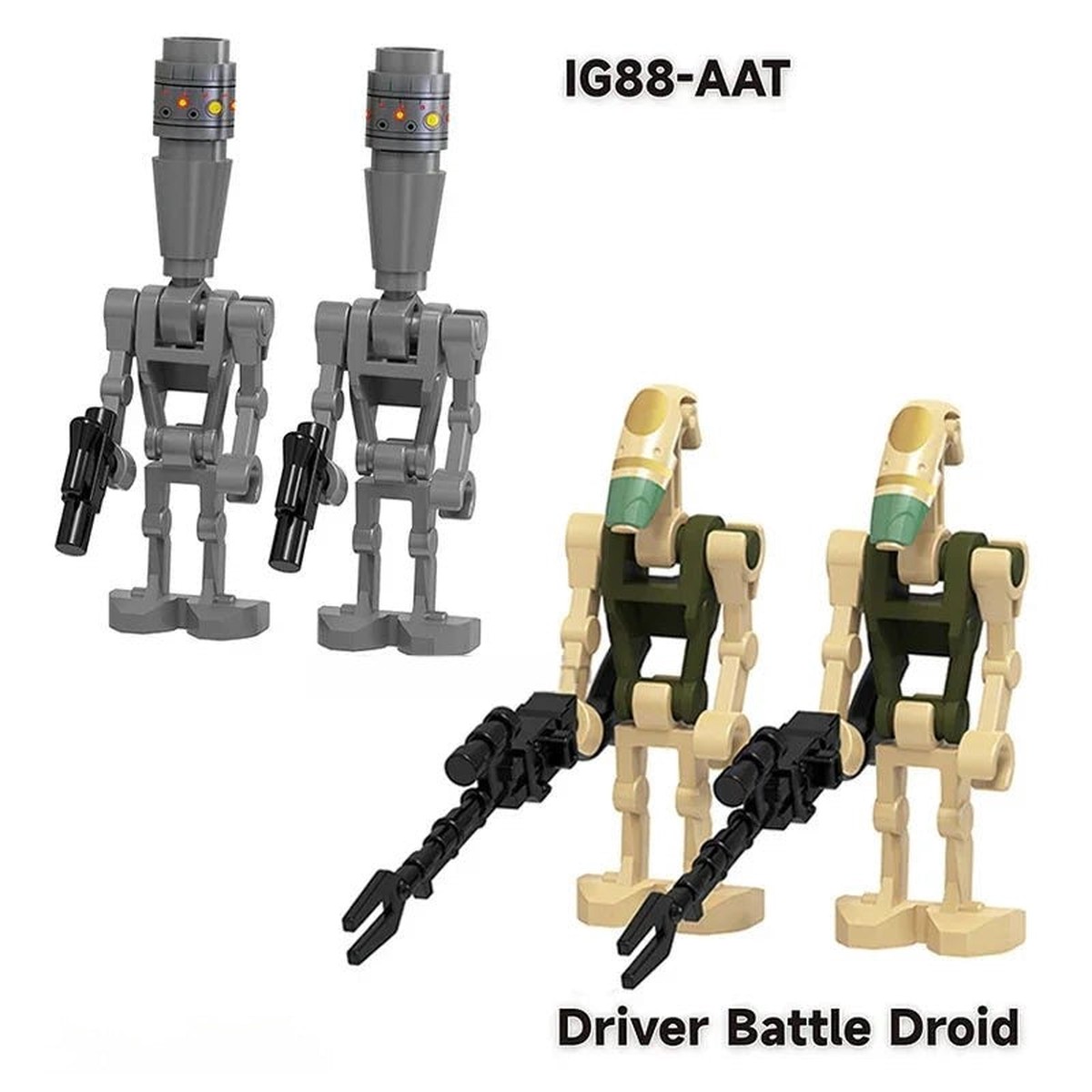 Battle Droids & IG-88 4 pack Lego Star Wars Minifigures Custom Toys