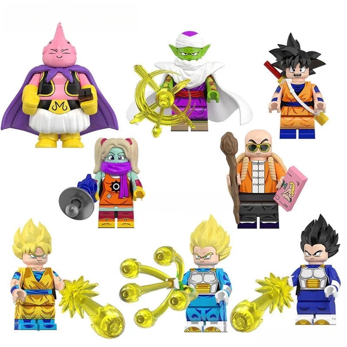 Dragon Ball Z Super set of 8 Minifigure Custom Anime Toys 3