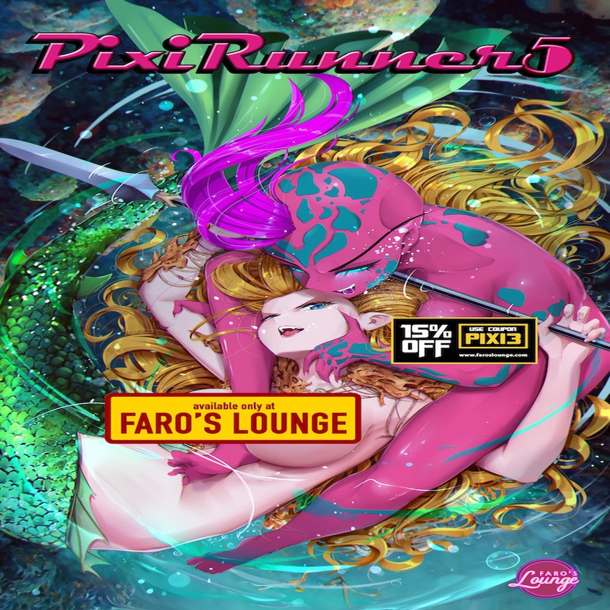 Pixi Runner #5 Alpha Centurion LXC vs. Mermaid Princess Cassia'Pea | Mature Sci-Fi Comic | Faro's Lounge