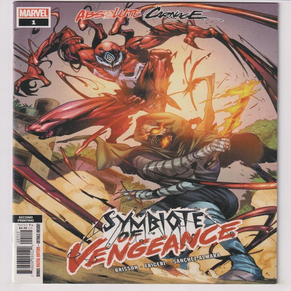 ABSOLUTE CARNAGE SYMBIOTE OF VENGEANCE #1 2ND PTG VAR (MARVEL 2019) "NEW UNREAD"