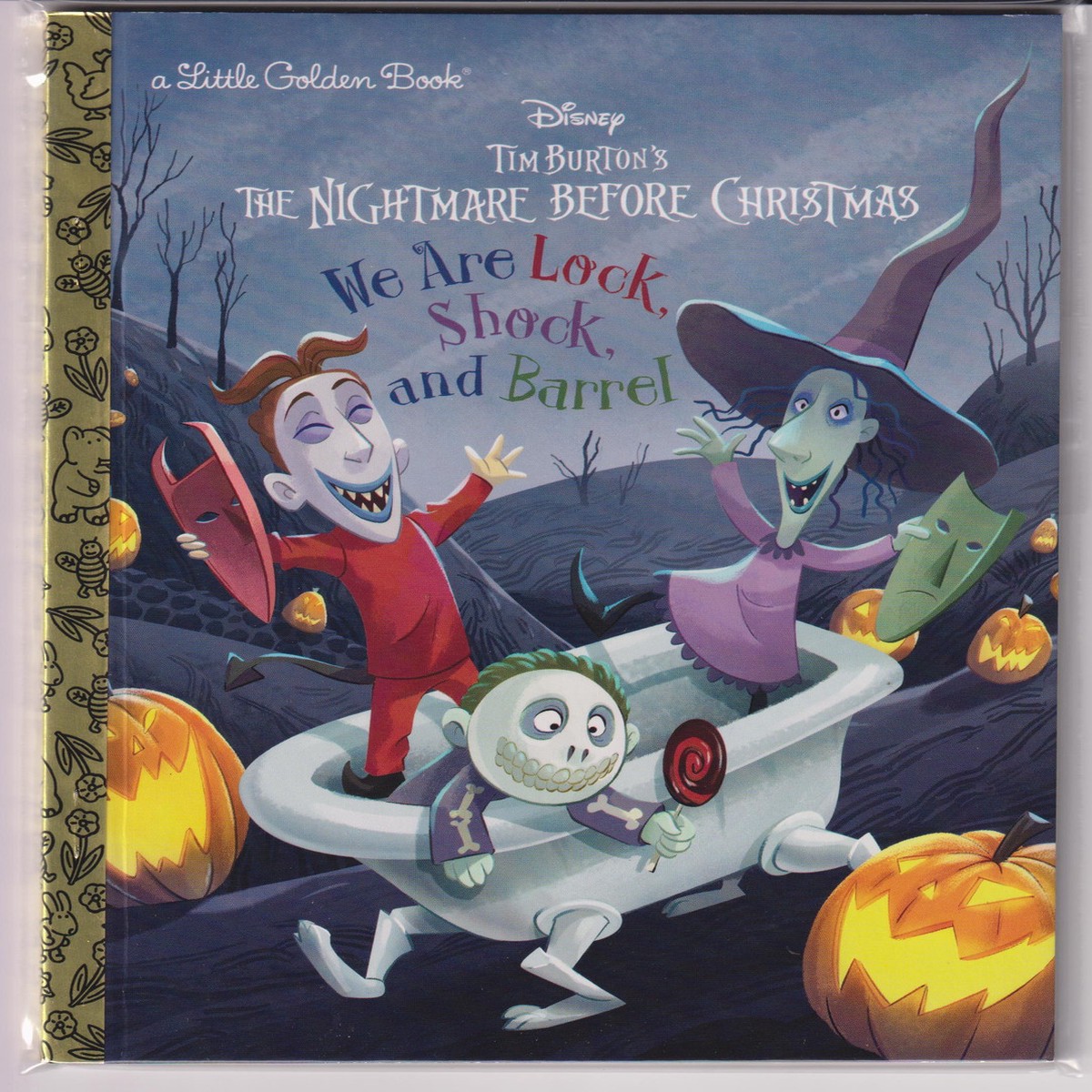 We Are Lock, Shock, and Barrel (Disney Tim Burton's The Nightmare Before Christmas) Little Golden Book "NEW UNREAD"