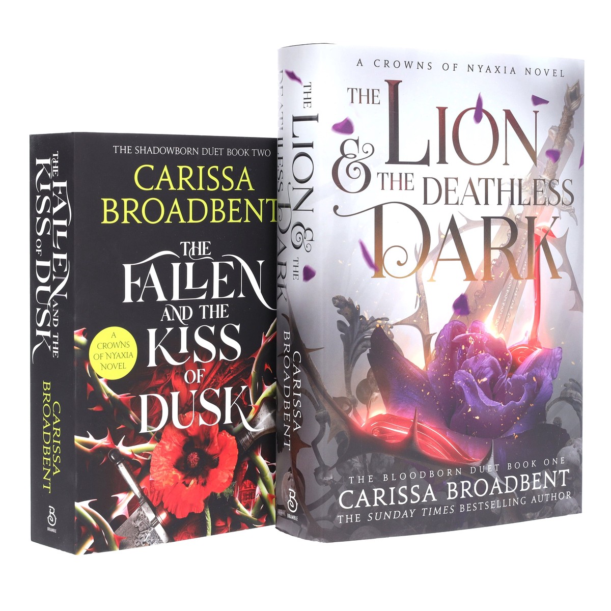 The Lion and the Deathless Dark & The Fallen and the Kiss of Dusk by Carissa Broadbent (Crowns of Nyaxia Book 4 & 5) Collection 2 Books Set - Fiction - Paperback/Hardback